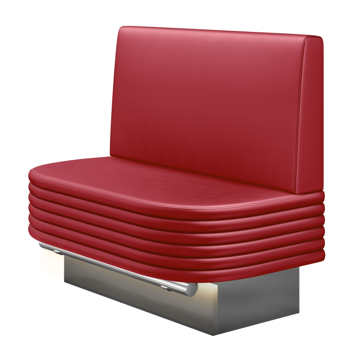 MATTHIAS | Gastro Hochbank | B:H 100 x 136 cm | Rot | Glatt | Leder | LED