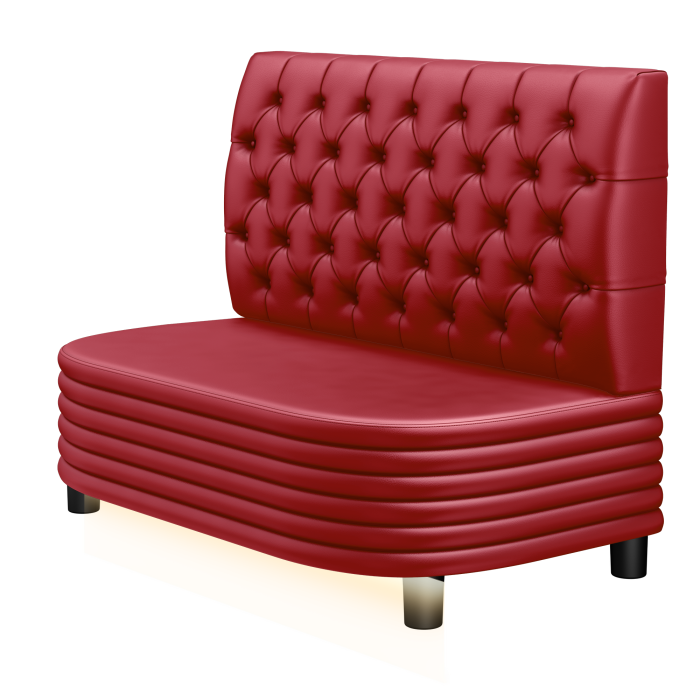 MATTHIAS | Gastro Lounge Bank | B:H 100 x 94 cm | Rot | Chesterfield | Leder | LED
