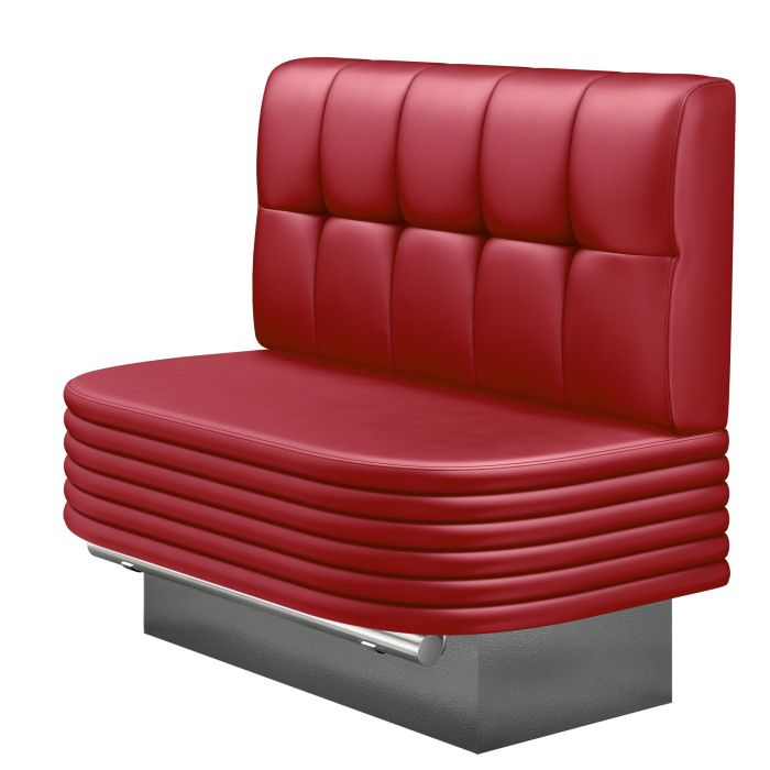 MATTHIAS | Gastro Hochbank | B:H 100 x 126 cm | Rot | Button | Leder