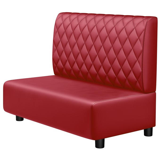 MELISSA | Gastro Lounge Bank | B:H 100 x 94 cm | Rot | Raute | Leder