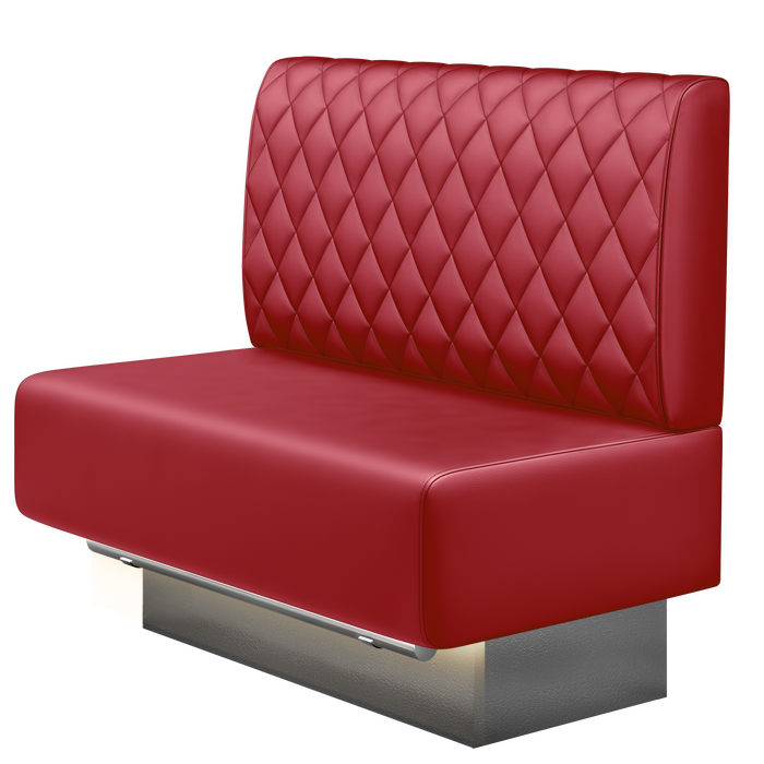 MELISSA | Gastro Hochbank | B:H 100 x 136 cm | Rot | Raute | Leder | LED