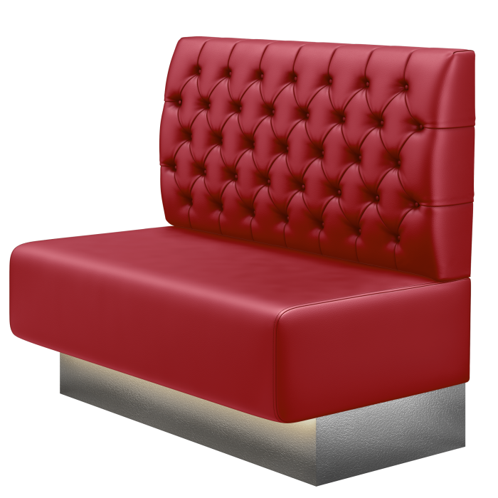 MELISSA | Gastrobank | B:H 100 x 103 cm | Rot | Chesterfield | Leder | LED