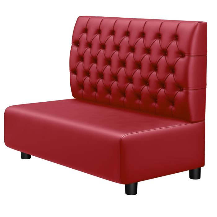 MELISSA | Gastro Lounge Bank | B:H 100 x 94 cm | Rot | Chesterfield | Leder