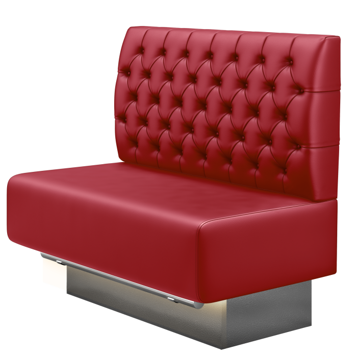MELISSA | Gastro Hochbank | B:H 100 x 136 cm | Rot | Chesterfield | Leder | LED
