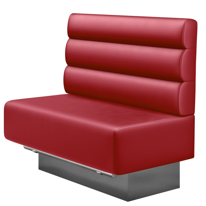 MELISSA | Gastro Hochbank | B:H 100 x 126 cm | Rot | Horizontal Gestreift Rund | Leder