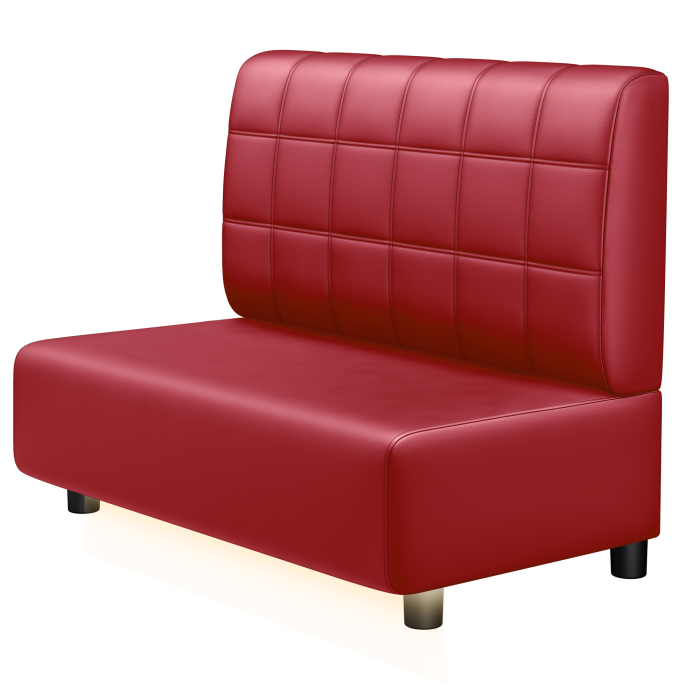 MELISSA | Gastro Lounge Bank | B:H 100 x 94 cm | Rot | Blocks | Leder | LED