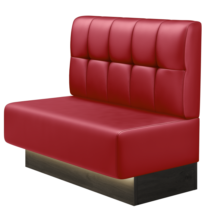 MELISSA | Gastrobank | B:H 100 x 103 cm | Rot | Button | Leder | LED