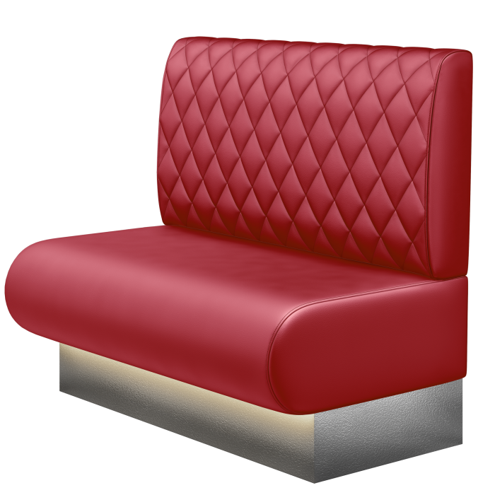 NINVA | Gastrobank | B:H 100 x 103 cm | Rot | Raute | Leder | LED