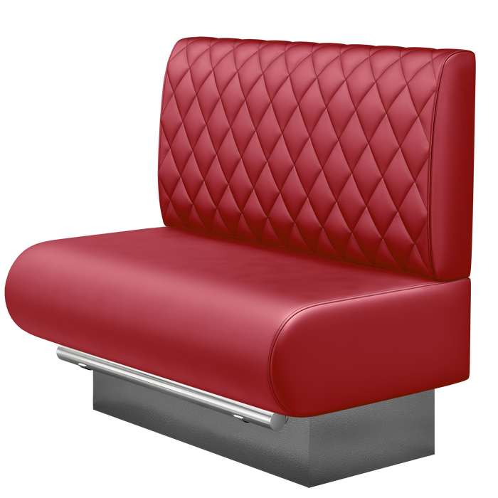 NINVA | Gastro Hochbank | B:H 100 x 126 cm | Rot | Raute | Leder