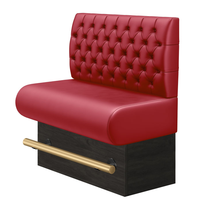 NINVA | Gastro Hochbank | B:H 100 x 136 cm | Rot | Chesterfield | Leder