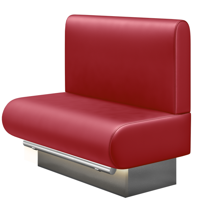 NINVA | Gastro Hochbank | B:H 100 x 136 cm | Rot | Glatt/ Rund | Leder | LED