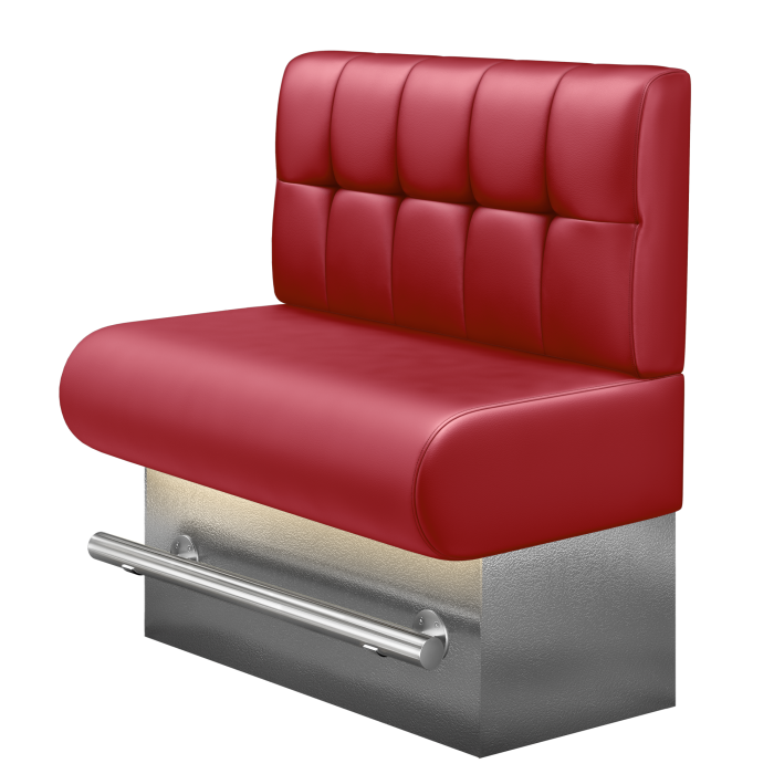 NINVA | Gastro Hochbank | B:H 100 x 126 cm | Rot | Button | Leder | LED