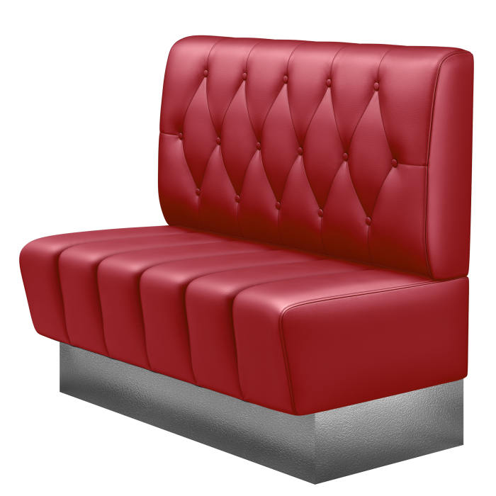 TANJA | Gastrobank | B:H 100 x 103 cm | Rot | Chesterfield Raute | Leder