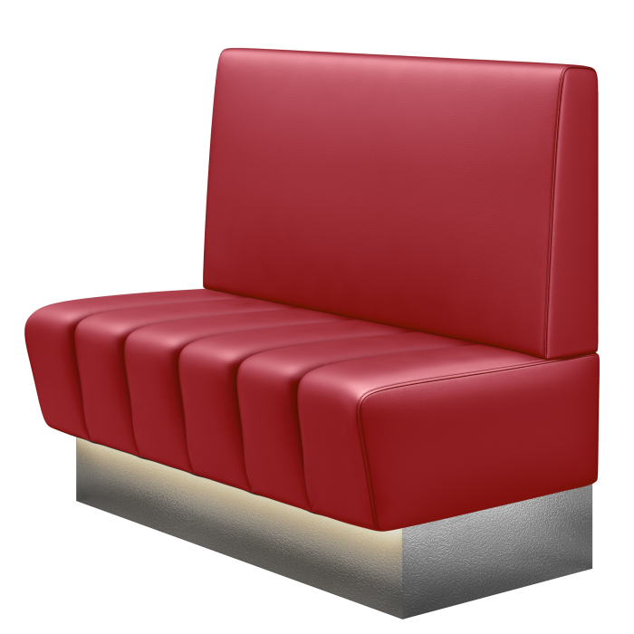 TANJA | Gastrobank | B:H 100 x 103 cm | Rot | Glatt | Leder | LED