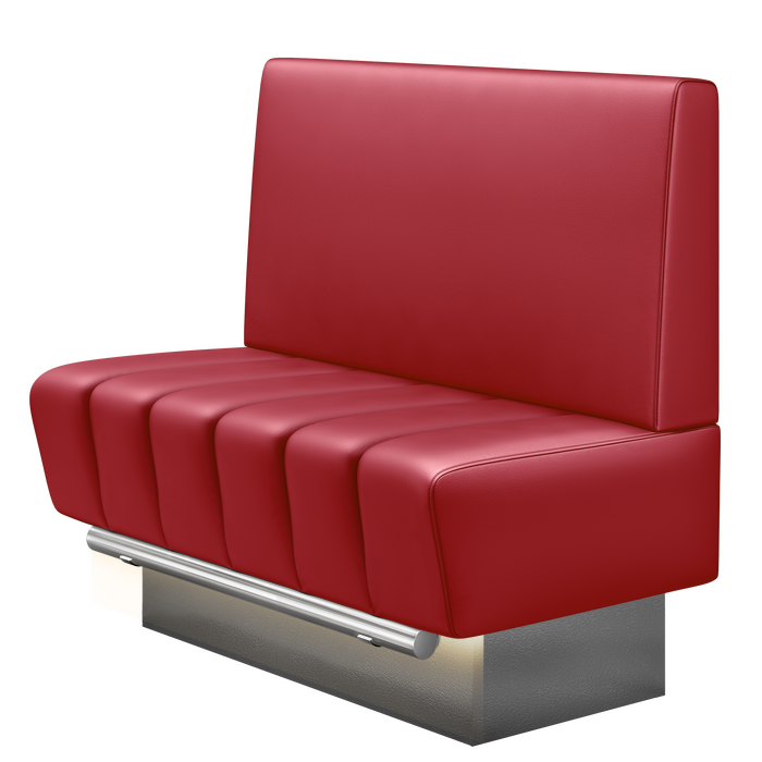 TANJA | Gastro Hochbank | B:H 100 x 136 cm | Rot | Glatt | Leder | LED