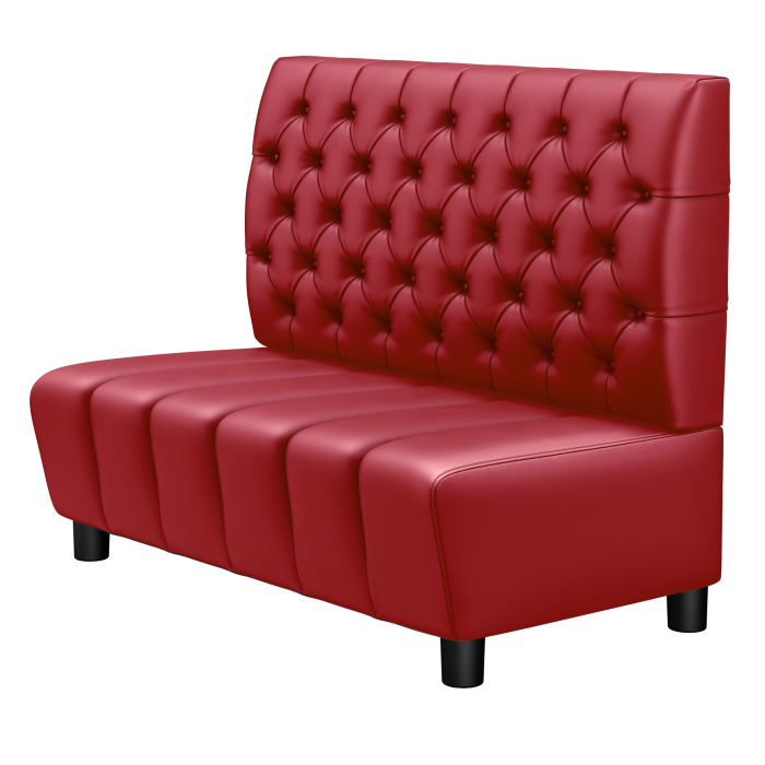 TANJA | Gastro Lounge Bank | B:H 100 x 94 cm | Rot | Chesterfield | Leder