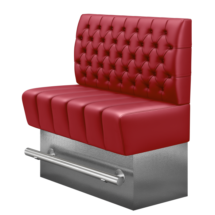 TANJA | Gastro Hochbank | B:H 100 x 126 cm | Rot | Chesterfield | Leder