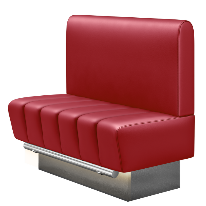TANJA | Gastro Hochbank | B:H 100 x 136 cm | Rot | Glatt/ Rund | Leder | LED