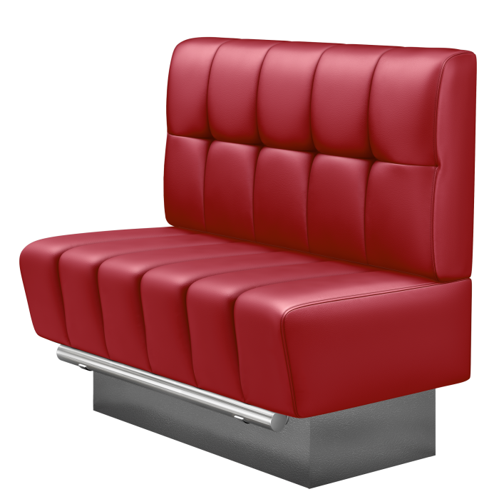 TANJA | Gastro Hochbank | B:H 100 x 126 cm | Rot | Button | Leder