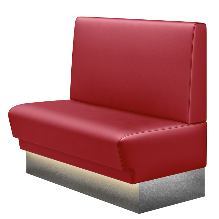 TATJANA | Gastrobank | B:H 100 x 103 cm | Rot | Glatt | Leder | LED