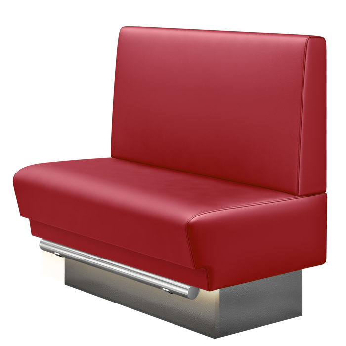 TATJANA | Gastro Hochbank | B:H 100 x 136 cm | Rot | Glatt | Leder | LED