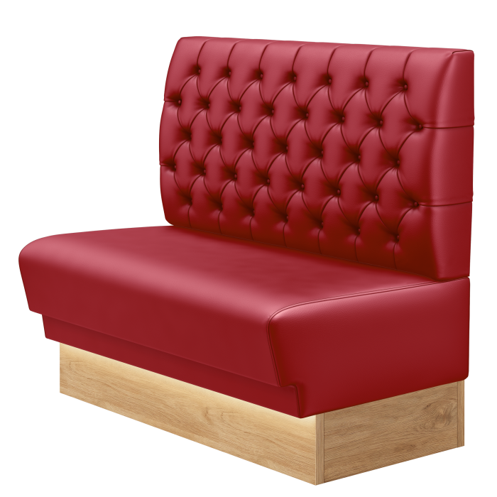 TATJANA | Gastrobank | B:H 100 x 103 cm | Rot | Chesterfield | Leder | LED