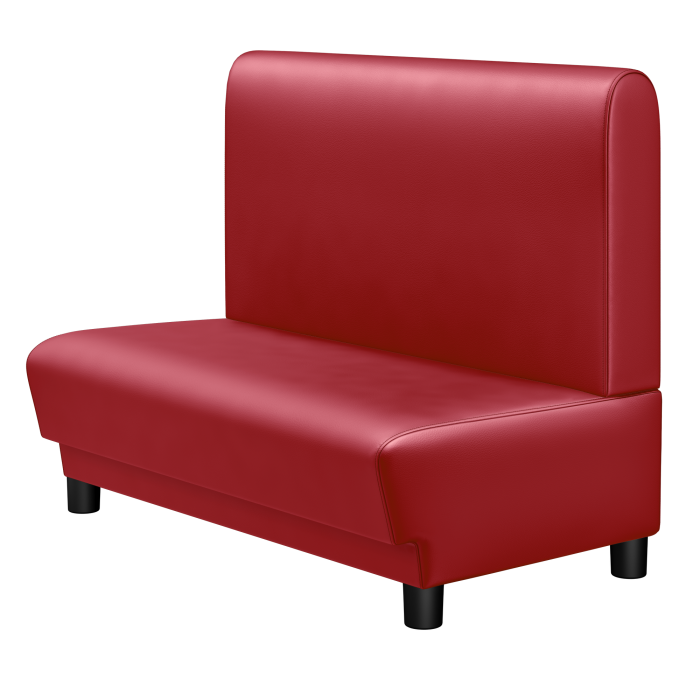 TATJANA | Gastro Lounge Bank | B:H 100 x 94 cm | Rot | Glatt/ Rund | Leder