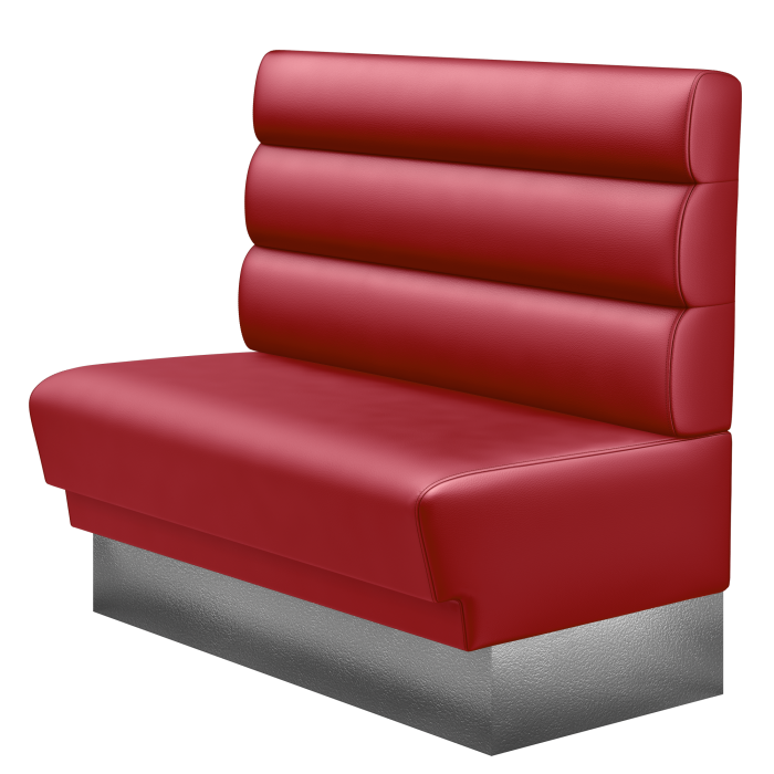 TATJANA | Gastrobank | B:H 100 x 103 cm | Rot | Horizontal Gestreift Rund | Leder