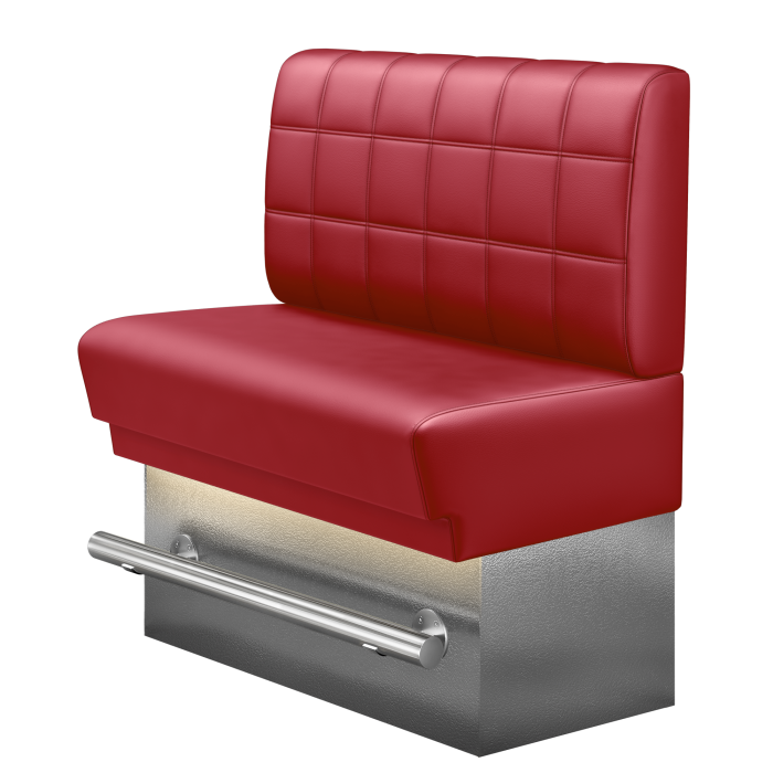 TATJANA | Gastro Hochbank | B:H 100 x 126 cm | Rot | Blocks | Leder | LED