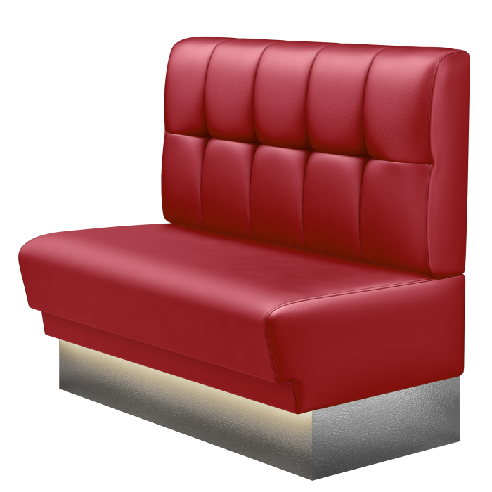 TATJANA | Gastrobank | B:H 100 x 103 cm | Rot | Button | Leder | LED