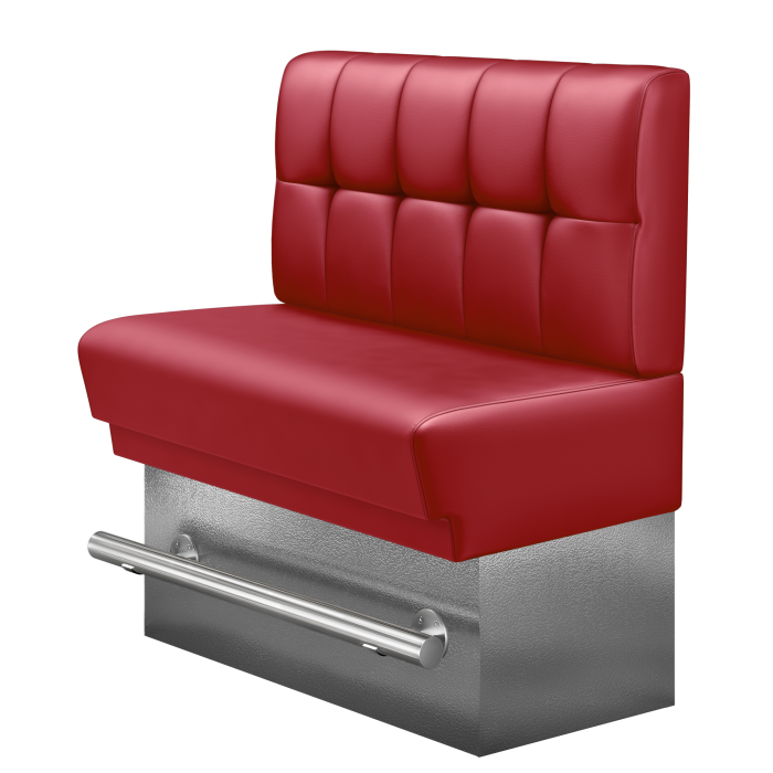 TATJANA | Gastro Hochbank | B:H 100 x 126 cm | Rot | Button | Leder