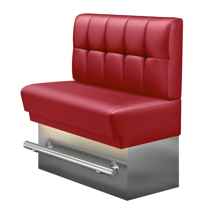 TATJANA | Gastro Hochbank | B:H 100 x 136 cm | Rot | Button | Leder | LED