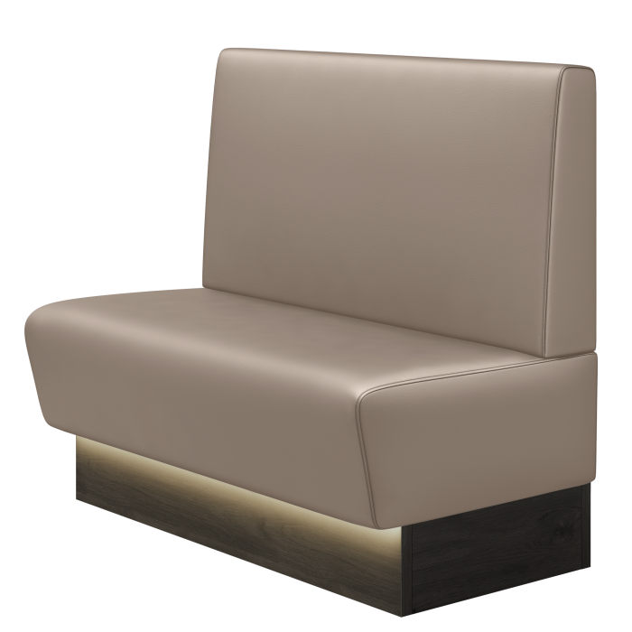 DENVER | Gastrobank | B:H 100 x 103 cm | Taupe | Glatt/ Eckig | Leder | LED