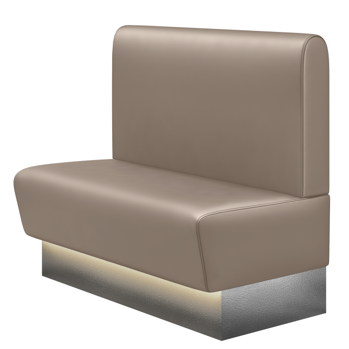 DENVER | Gastrobank | B:H 100 x 103 cm | Taupe | Glatt/ Rund | Leder | LED