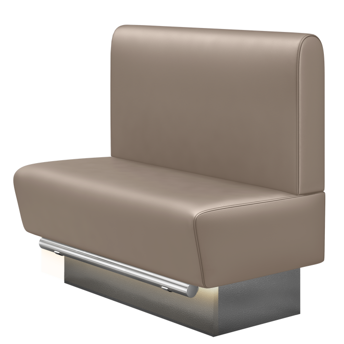 DENVER | Gastro Hochbank | B:H 100 x 136 cm | Taupe | Glatt/ Rund | Leder | LED