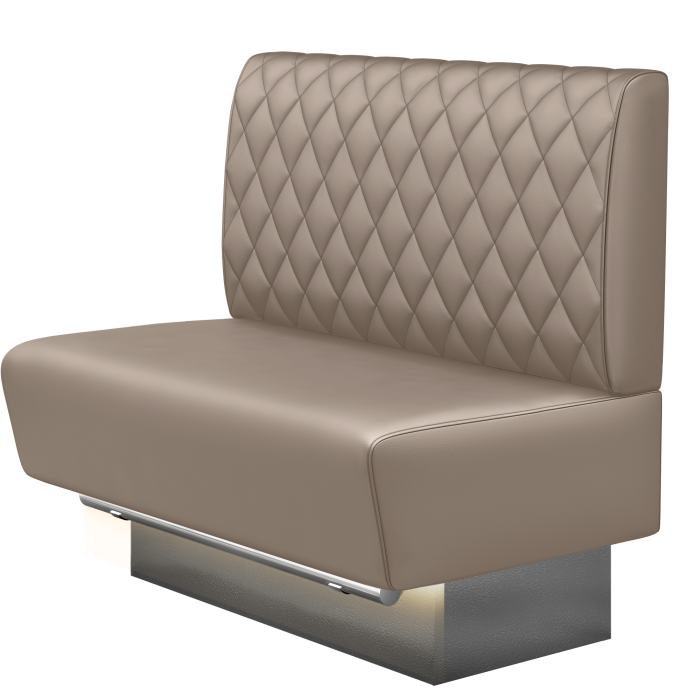 DENVER BIG | Gastro Hochbank | B:H 100 x 136 cm | Taupe | Raute | Leder | LED