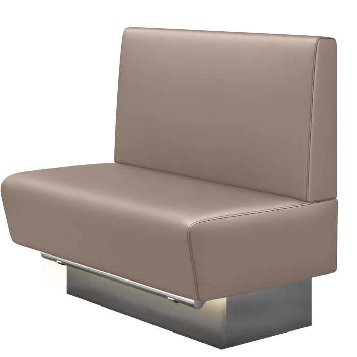 DENVER BIG | Gastro Hochbank | B:H 100 x 126 cm | Taupe | Glatt | Leder | LED