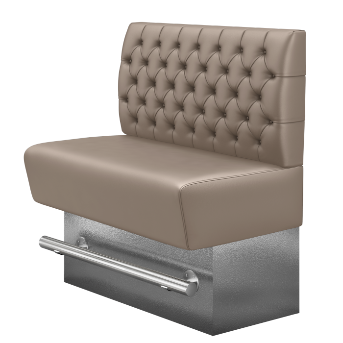 DENVER BIG | Gastro Hochbank | B:H 100 x 136 cm | Taupe | Chesterfield | Leder
