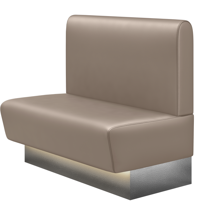 DENVER BIG | Gastrobank | B:H 100 x 103 cm | Taupe | Glatt/ Rund | Leder | LED