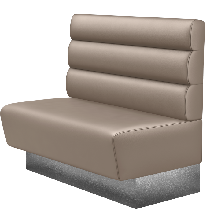 DENVER BIG | Gastrobank | B:H 100 x 103 cm | Taupe | Horizontal Gestreift Rund | Leder