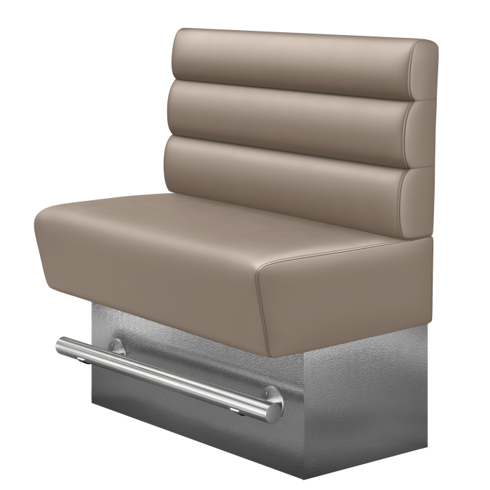 DENVER BIG | Gastro Hochbank | B:H 100 x 126 cm | Taupe | Horizontal Gestreift Rund | Leder