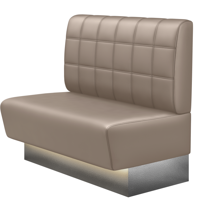 DENVER BIG | Gastrobank | B:H 100 x 103 cm | Taupe | Blocks | Leder | LED