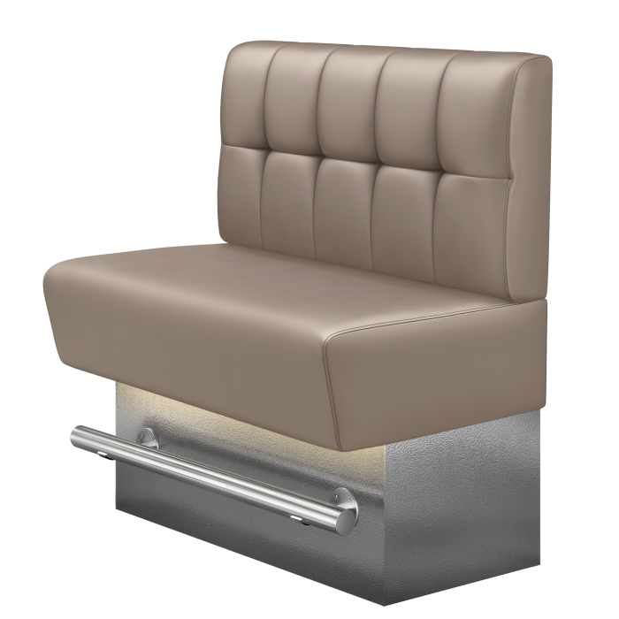 DENVER BIG | Gastro Hochbank | B:H 100 x 126 cm | Taupe | Button | Leder | LED