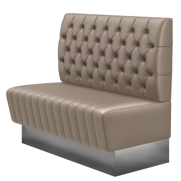 MATILDA | Gastrobank | B:H 100 x 103 cm | Taupe | Chesterfield | Leder