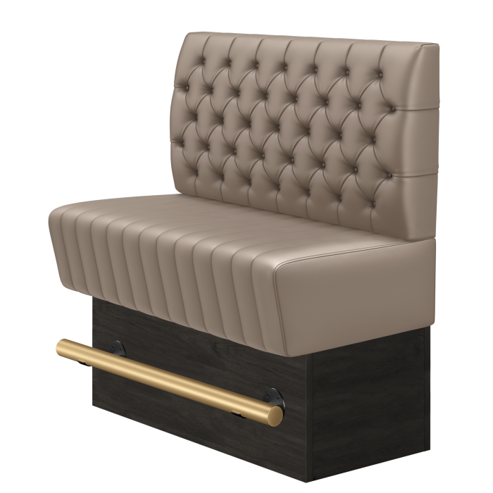 MATILDA | Gastro Hochbank | B:H 100 x 126 cm | Taupe | Chesterfield | Leder