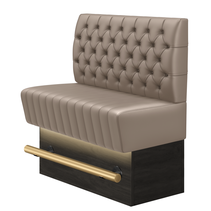 MATILDA | Gastro Hochbank | B:H 100 x 126 cm | Taupe | Chesterfield | Leder | LED