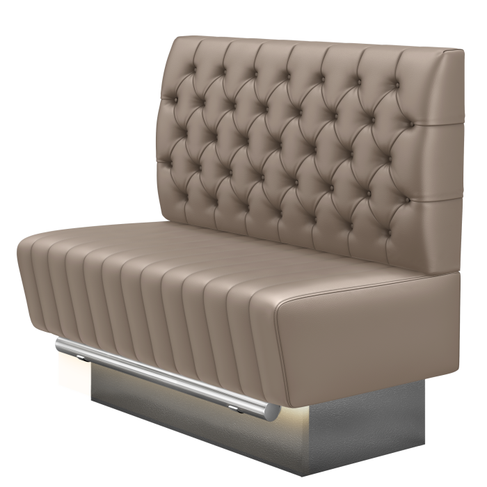 MATILDA | Gastro Hochbank | B:H 100 x 126 cm | Taupe | Chesterfield | Leder | LED