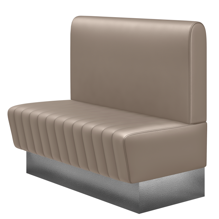 MATILDA | Gastrobank | B:H 100 x 103 cm | Taupe | Glatt/ Rund | Leder