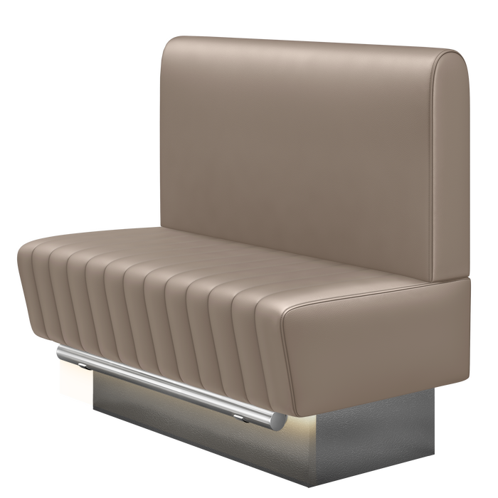 MATILDA | Gastro Hochbank | B:H 100 x 126 cm | Taupe | Glatt/ Rund | Leder | LED