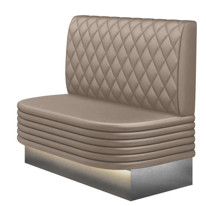 MATTHIAS | Gastrobank | B:H 100 x 103 cm | Taupe | Raute | Leder | LED